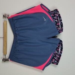 NIKE Dri-fit small blue and pink athletic shorts